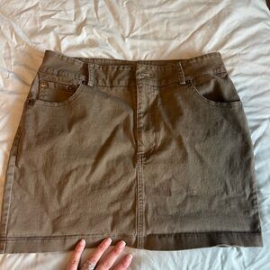 Classic Brown/Green Denim Skirt